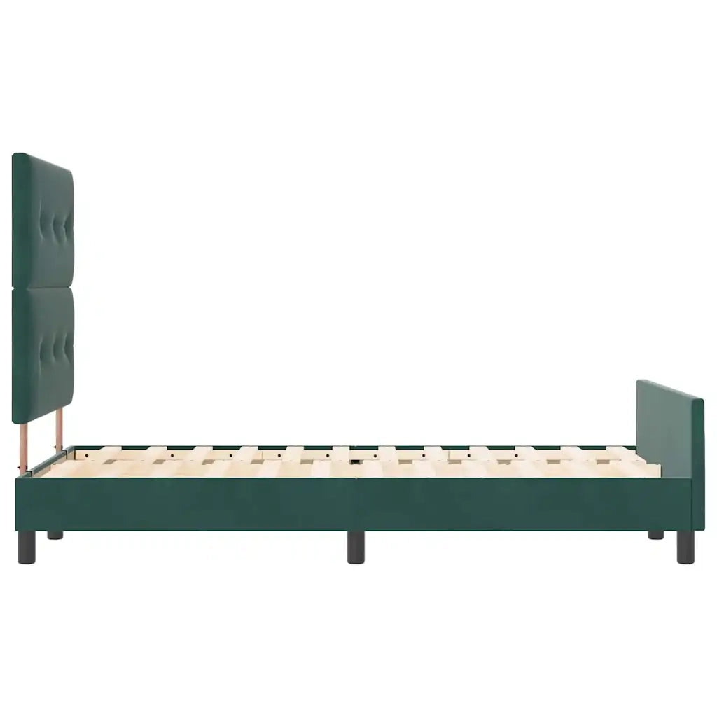 Letto a molle con testiera Verde Scuro 120 x 190 cm Velluto 3344930
