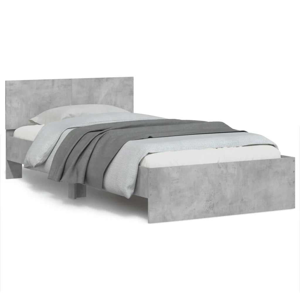 Giroletto con Testiera e LED Grigio Cemento 100x200 cmcod mxl 86689