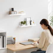Wall Shelves, 2 Pieces, High-gloss White, 40x9x3 Cm