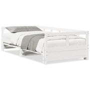 Letto singolo | Letto per adulti | Dormeuse senza Materasso Bianca 90x200 cm Legno Massello Pino