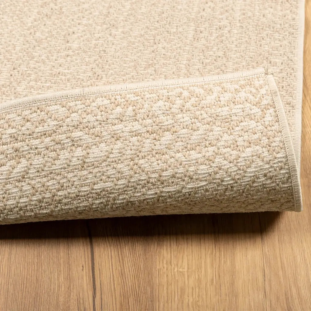 Tappeto ZIZUR Beige 120x120 cm Aspetto Iuta Interni ed Esterni 4010393