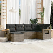 Set Divano da Giardino 6 pz con Cuscini Grigio in Polyrattan 3259421