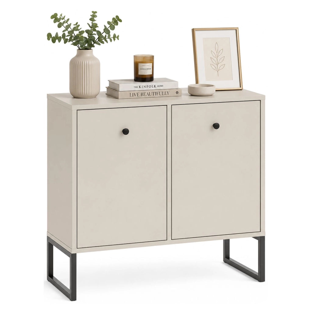 Madia Leraresi, Credenza 2 Ripiani, 77x33x82h cm Beige Cashmere