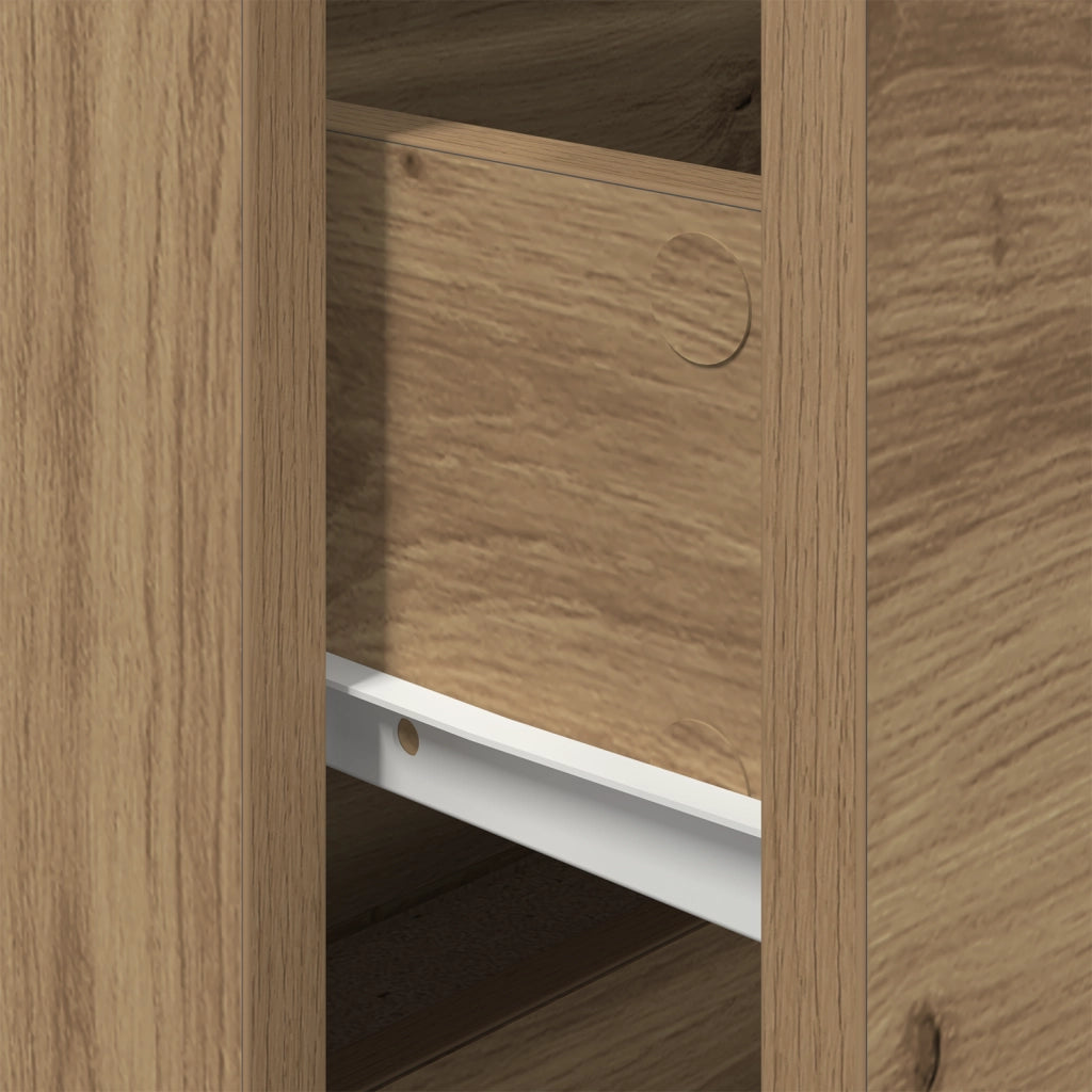 Cabinet da notte  con LED montato a parete in rovere artigianale 50x39x41 cm