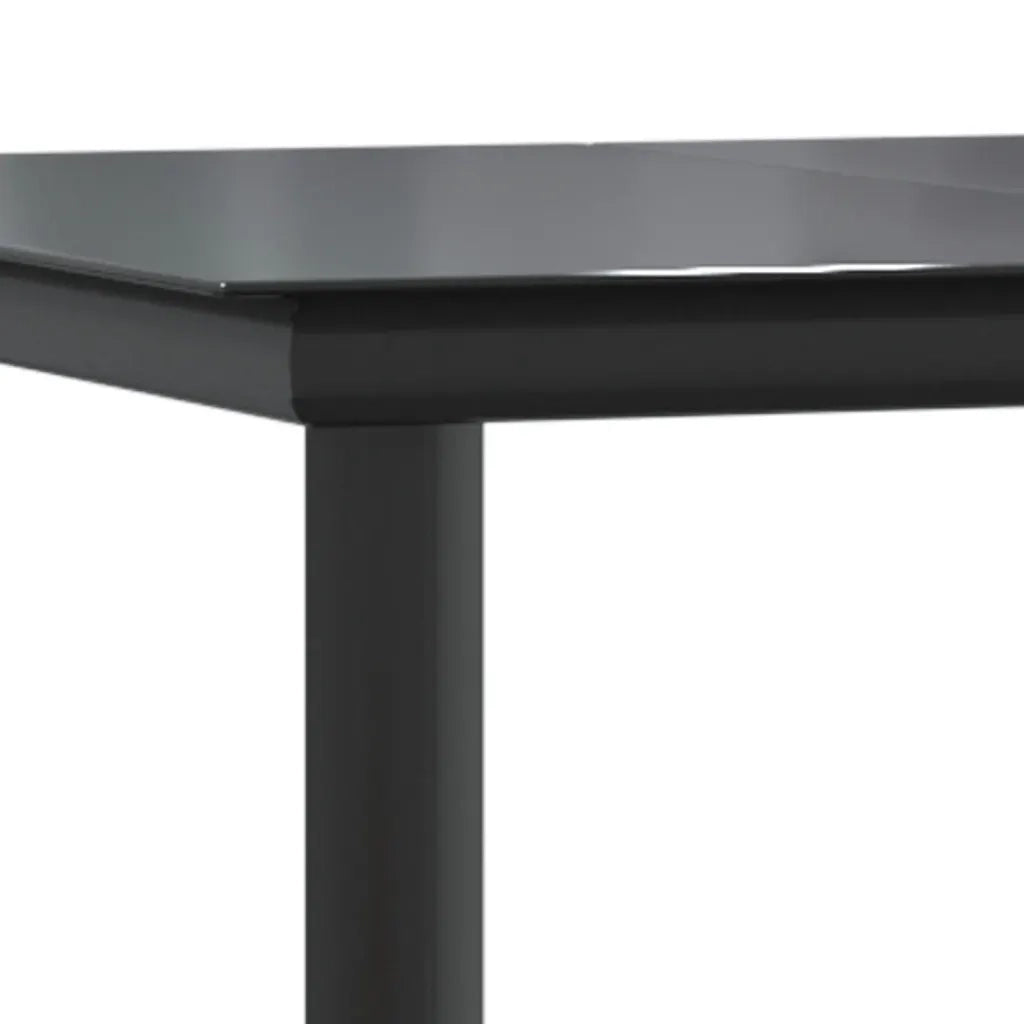 Set da Pranzo da Giardino 5 pz Nero in Polyrattan e Acciaio 3203313