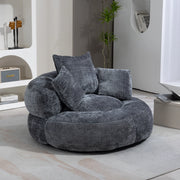 Divano Poltrona Gaming con Cuscini ¨C MINIMAL ¨C Grigio, Tessuto Chenille