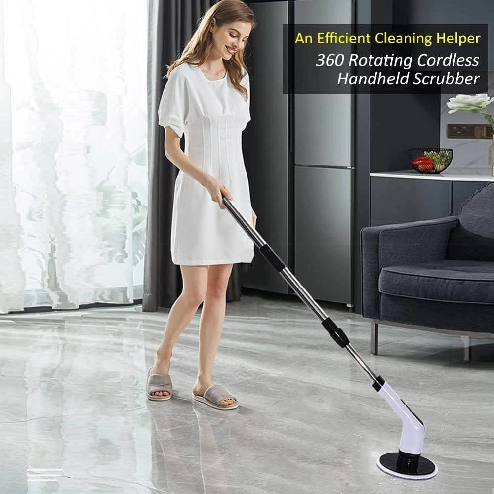 Trade Shop - Spazzola Rotante Pulizia Elettrica A Batteria 7 Teste Per Bagno Cucina Piastrelle -