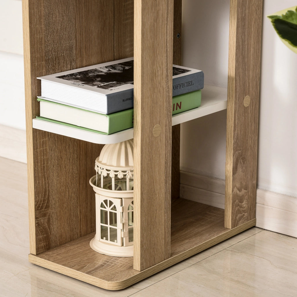 Scrivania per computer con ripiani laterali ¨C Zephmum ¨C Legno rovere chiaro 100x44x74 cm