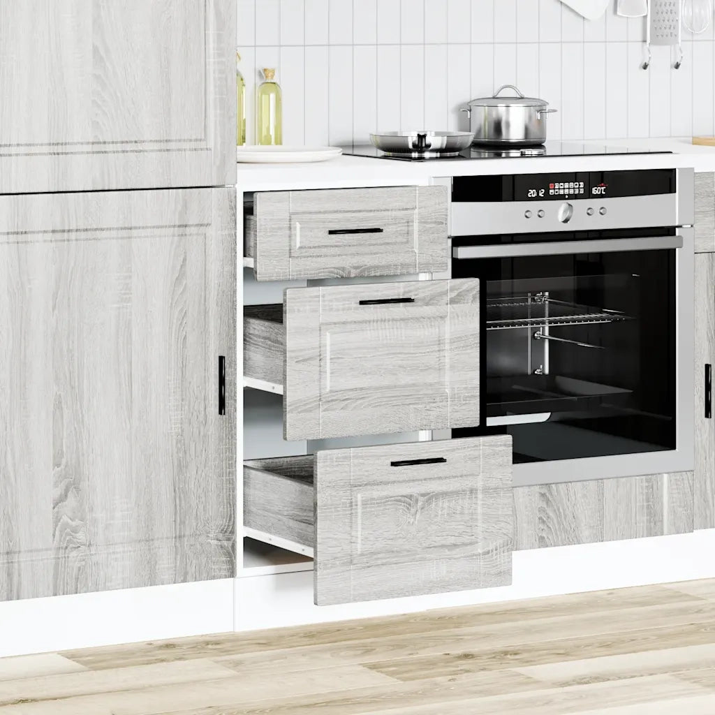Pensile da cucina | Base da Cucina Porto Grigio Sonoma in Legno Multistrato