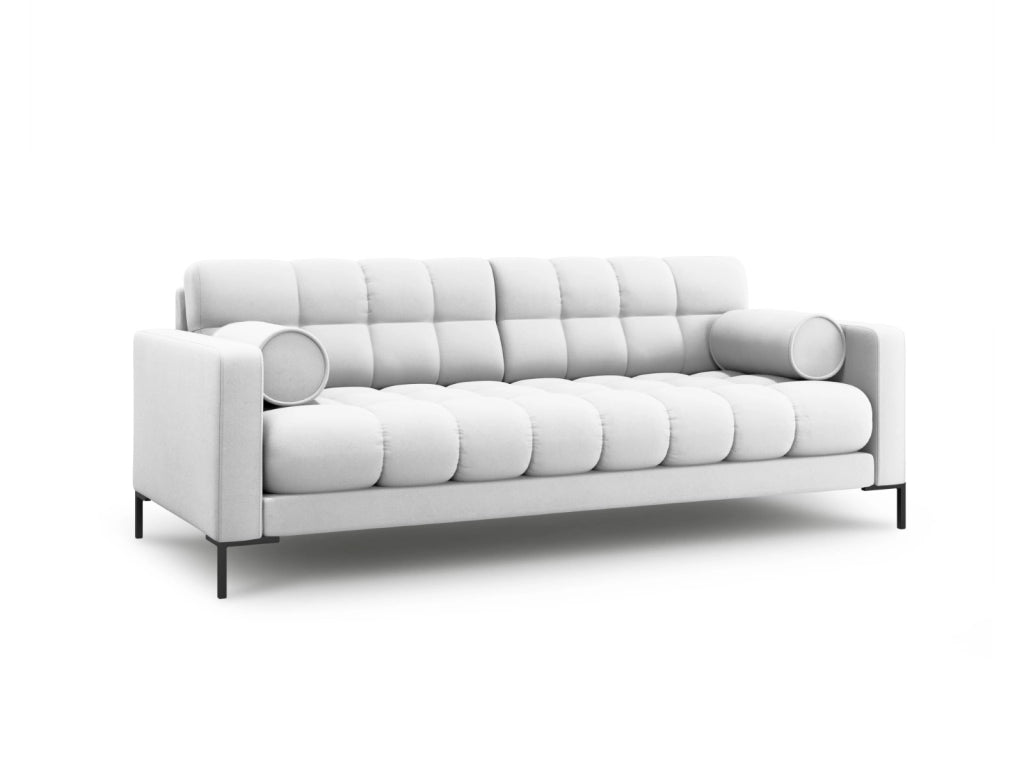 Cosmopolitan Design - Divano "Bali" 4 posti in tessuto strutturato grigio chiaro 