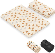 Materasso Futon Pieghevole, Tatami Futon Giapponese Portatile con Borsa, Copertura Lavabile, 2 Bende Incluse, Letto Futon Spesso e Traspirante per Camera da Letto per Adulti (Marrone,Doppio)