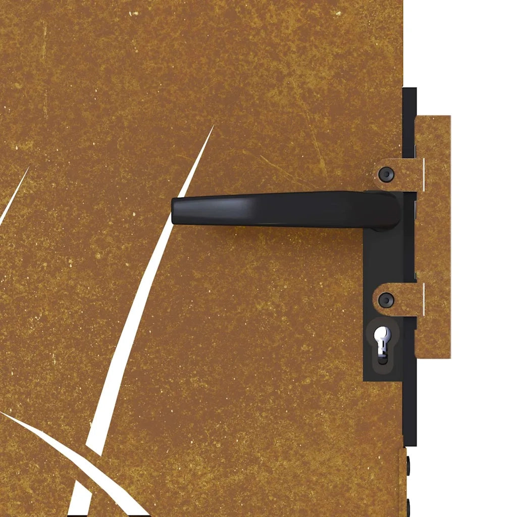Cancello da giardino 85x175 cm in acciaio Corten con design erba CFW6336431