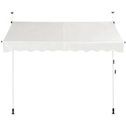 Tenda da sole retrattile manuale regolabile 250 x 125 cm tessuto Oxford resistente ai raggi UV design moderno telaio in alluminio beige 20_0021020