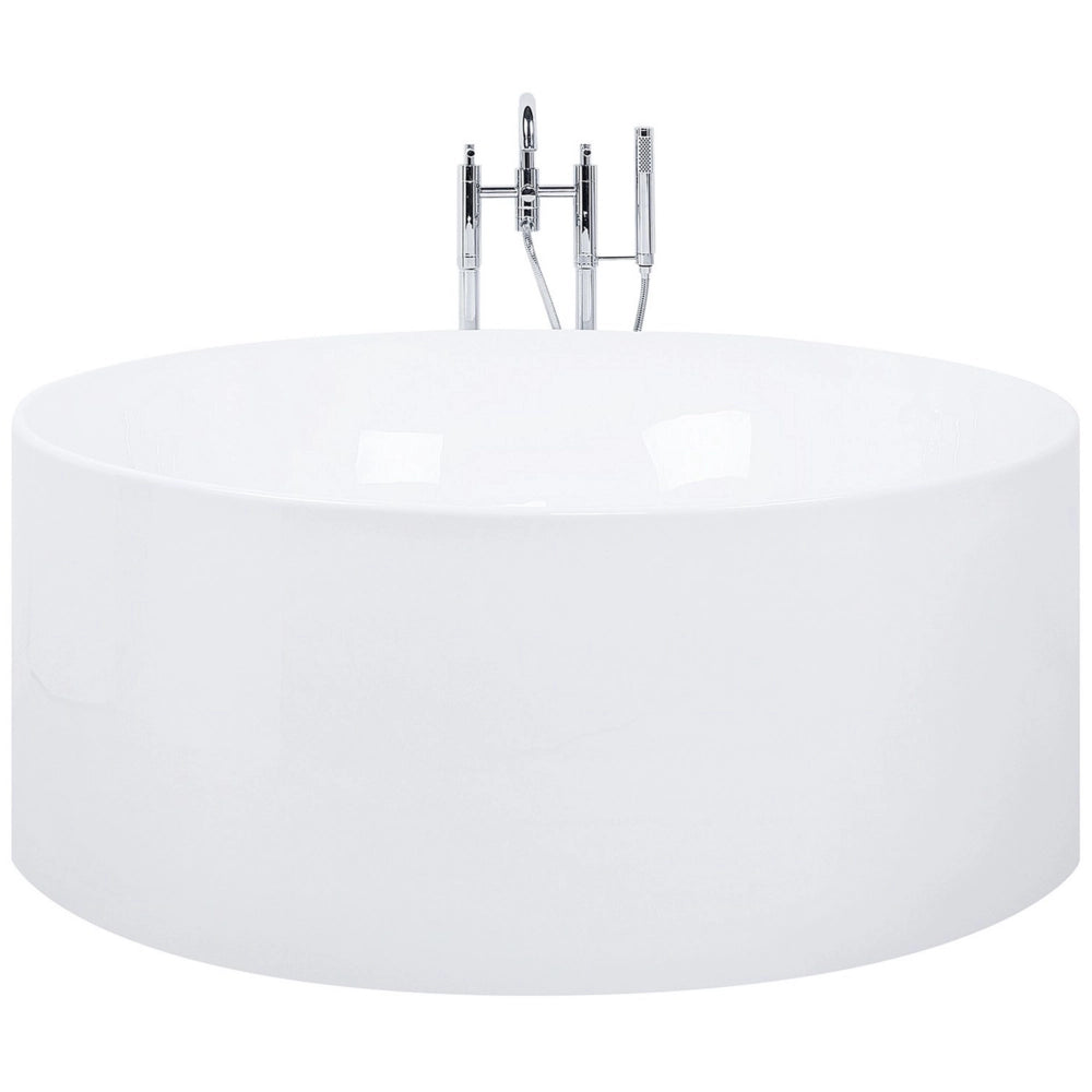 Vasca da bagno freestanding bianca sanitaria in acrilico singolo 140 cm rotonda in stile moderno