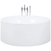 Vasca da bagno freestanding bianca sanitaria in acrilico singolo 140 cm rotonda in stile moderno