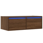 Mobile TV a parete con luci LED e vano contenitore 75 x 35 x 25 cm stile moderno legno composito marrone 02_0051324