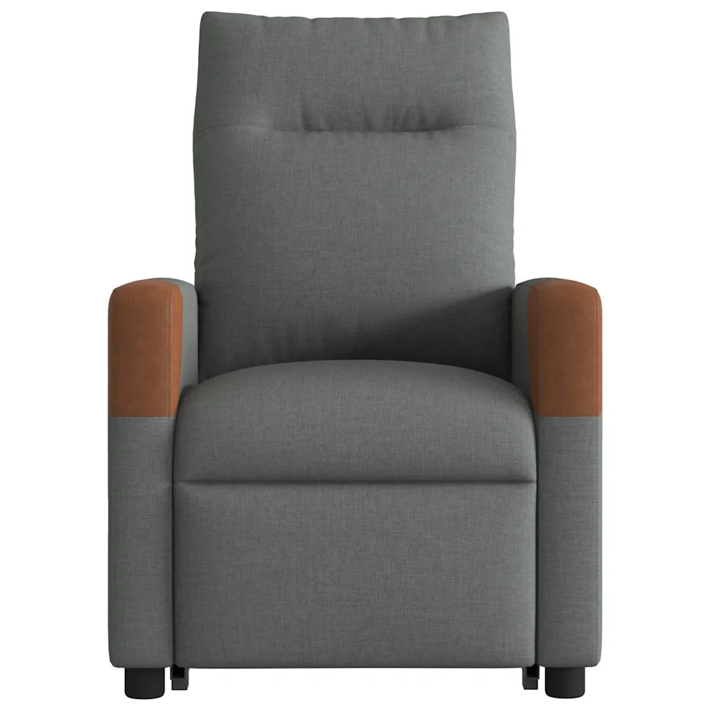 Poltrona Alzapersona Reclinabile Elettrica Grigio Scuro Tessuto 3324023