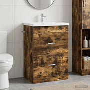 Mobiletto da Bagno Sotto Lavabo Rovere Fumo 56 x 37,5 x 81 cm 890708