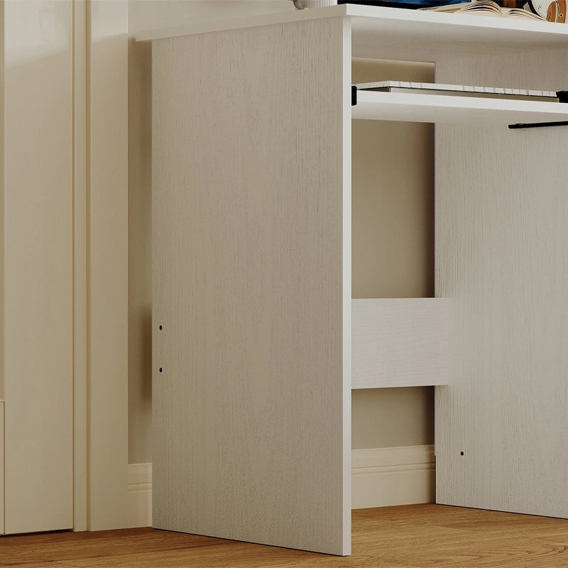Scrivania per computer, tavolo bianco moderno per ragazzi con cassetto e ripiano