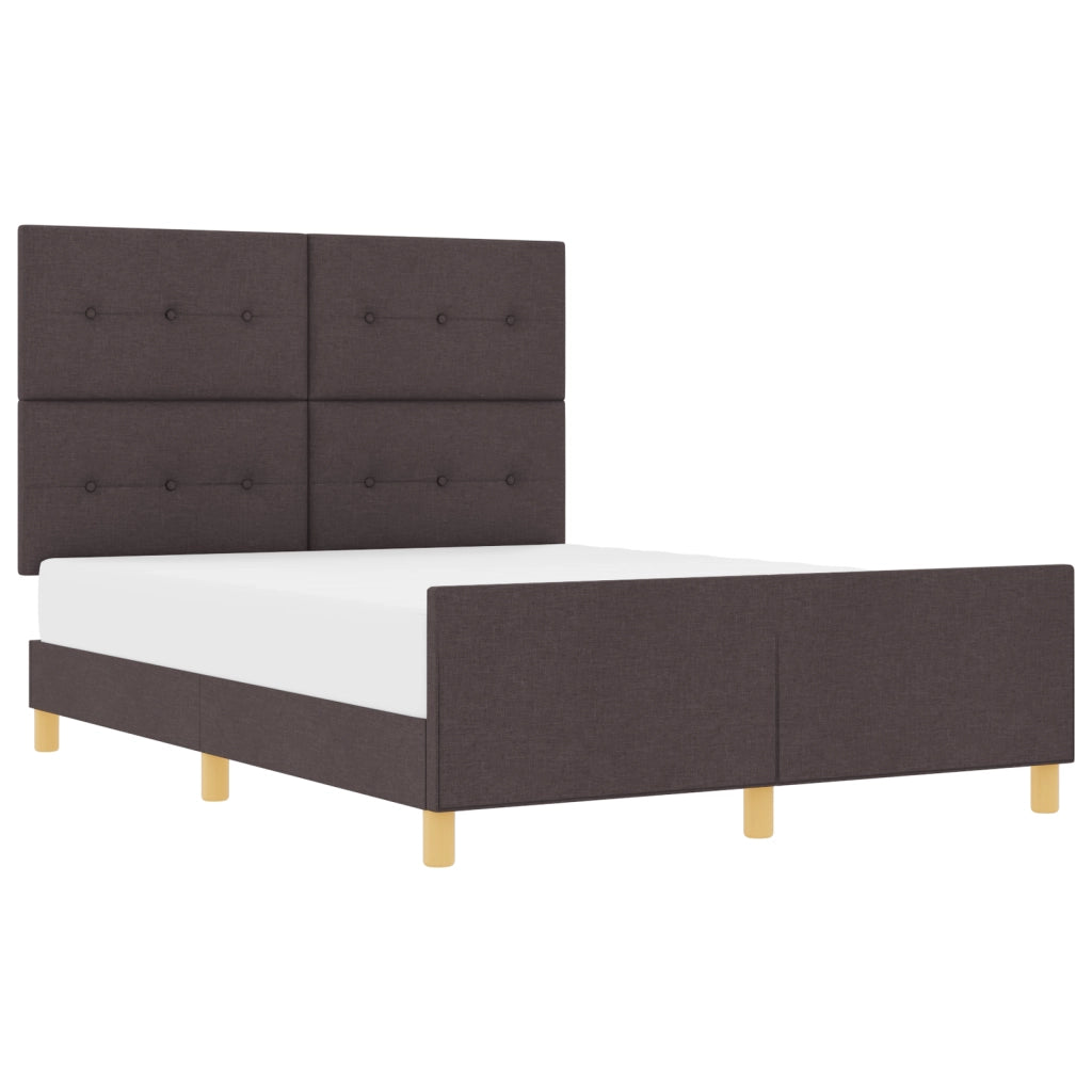 Struttura Letto Marrone Scuro 140x190 cm Tessuto
