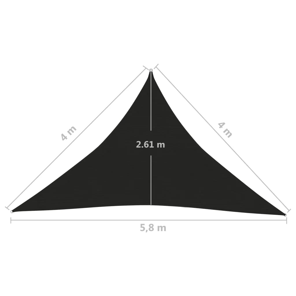 Vela ombreggiante/ombrellone 160 g/m² 4 x 4 x 5,8 m HDPE nero 02_0009212