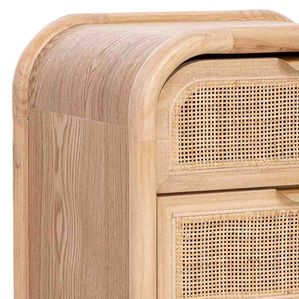 Cassapanca in legno e rattan marrone 46x37x100h cm