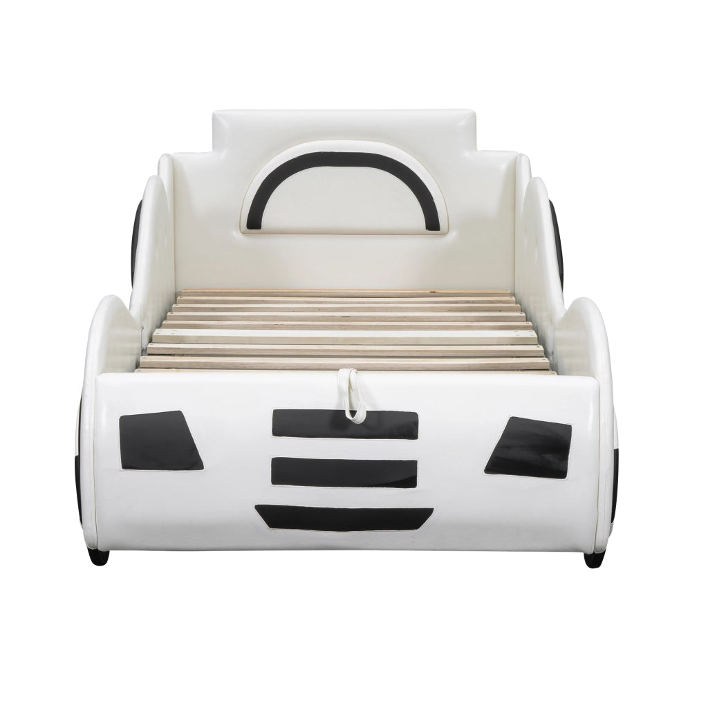 Letto a baldacchino bianco con funzione di stoccaggio materiale PU 90x200 cm