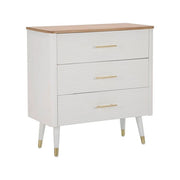 Cassettiera Phaidone, Settimino multiuso, Comò camera da letto, Mobile con cassetti, 78x37 h80 cm, Bianco e Marrone