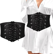 Corsetta Medievale per Donna a Scheda Steampunk con Cintura Elastica e Decorazioni di Vasteggiatura