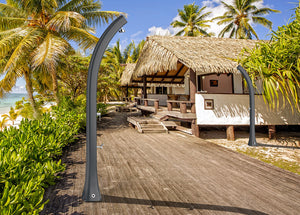 Doccia Solare da Giardino 28L Miscelatore e Lavapiedi Arkema Happy Five Dove Grey