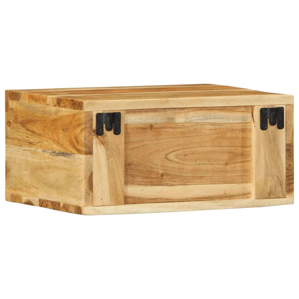 Set di 2 mobili porta TV da parete in legno massello di acacia contenitore pratico ed elegante 40 x 30 x 19 cm legno di acacia marrone 02_0057700