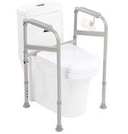 Sostegno per la toilette senza perforazione - Aiuto per la toilette adattabile - Antiscivolo - Altezza 65-86 cm