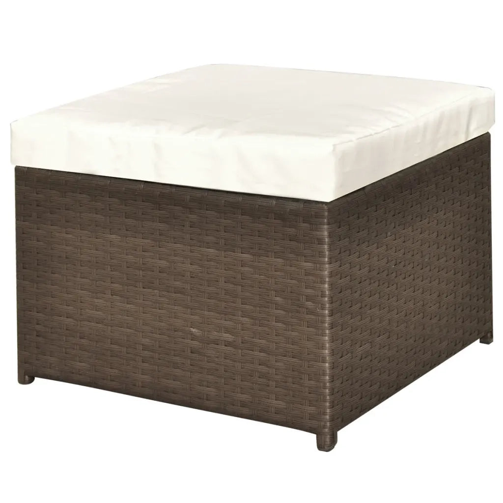 Set Divani da Giardino 4 pz con Cuscini in Polyrattan Marrone 42480