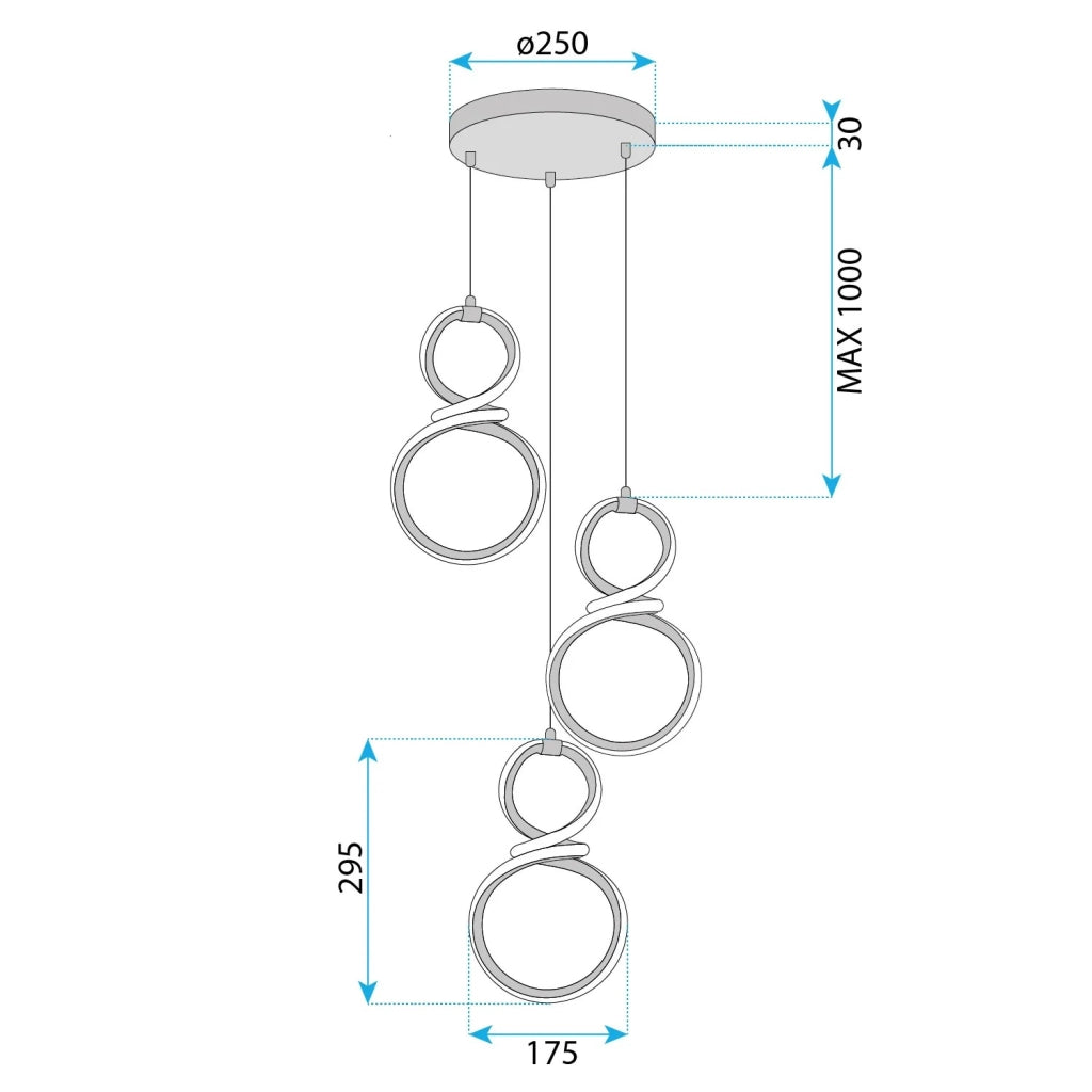 Lampada A Sospensione Led G073-3cpr Gold