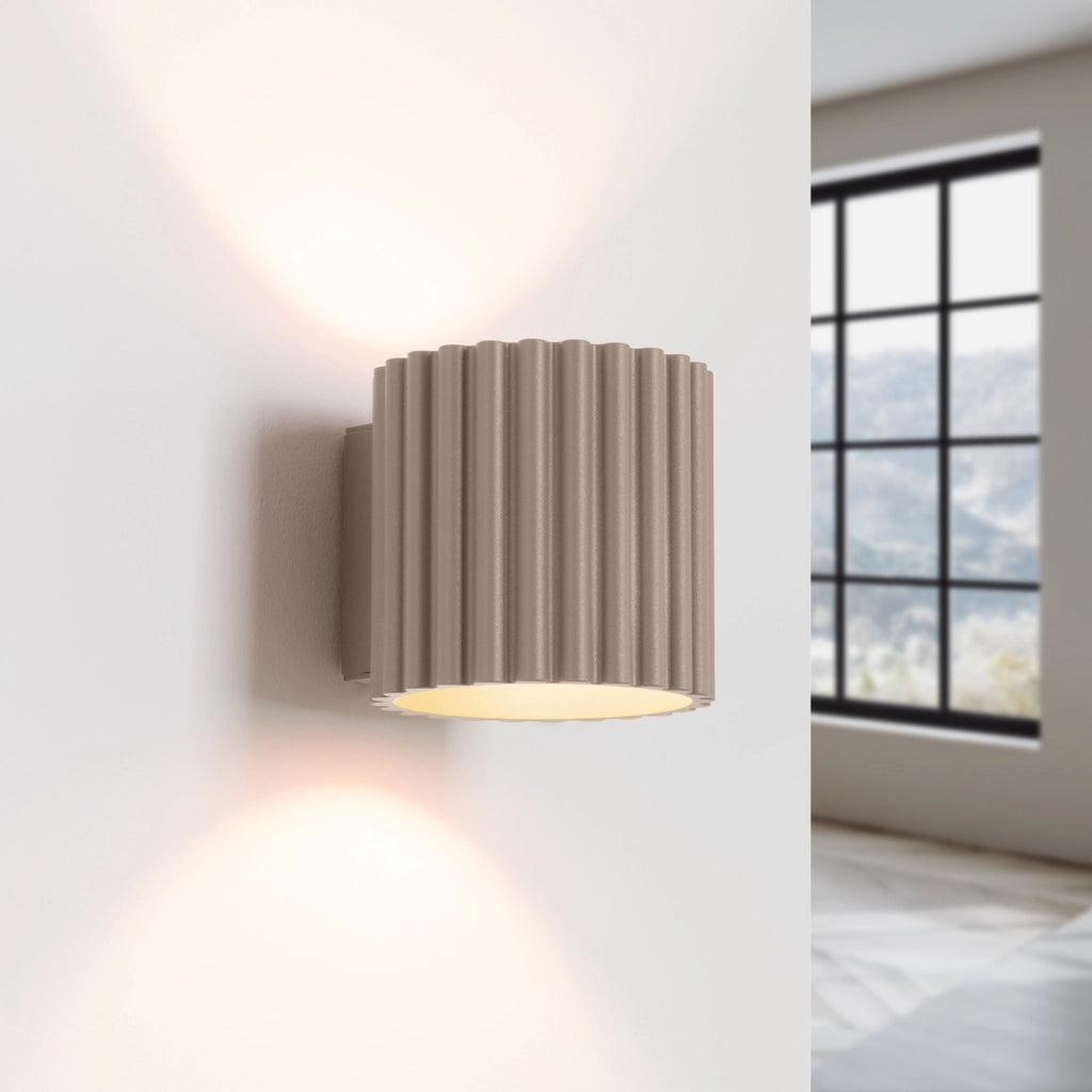 Applique taupe tubo rigato 10cm su-giù G9 VISTAO PureLume