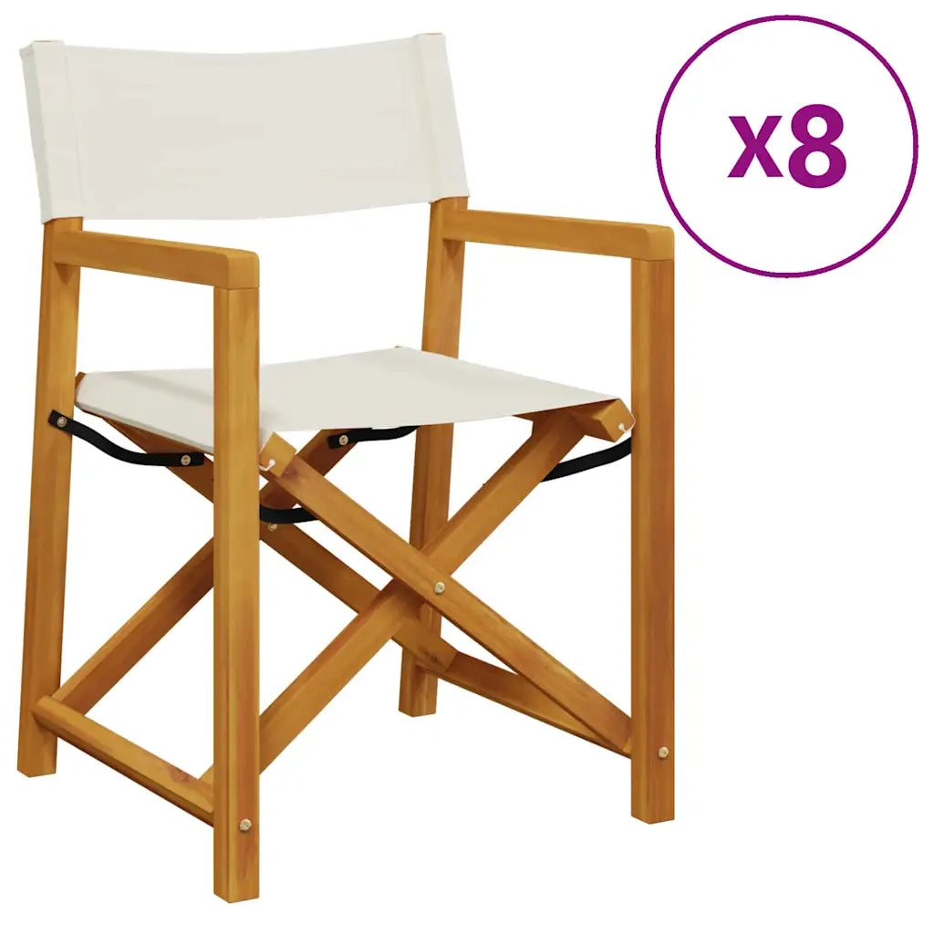 Sedie da Giardino Pieghevoli 8 pz Bianco Crema in Tessuto 3208918