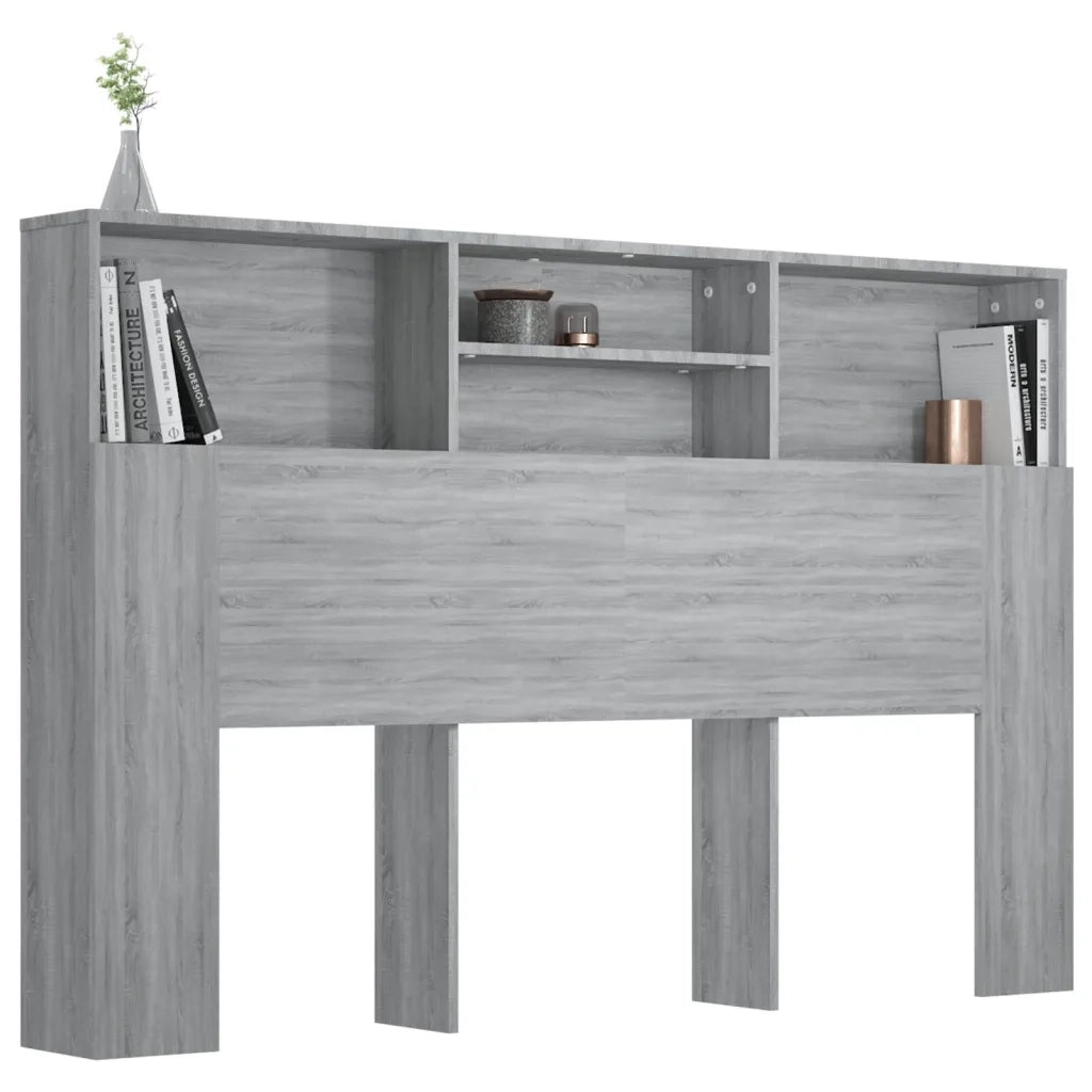 Testiera con Scomparti Grigio Sonoma 160x19x103,5 cm 817253