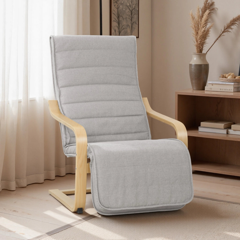 Poltrona relax con poggiapiedi regolabile ¨C Xylo ¨C tessuto grigio scuro 66,5x94x100cm
