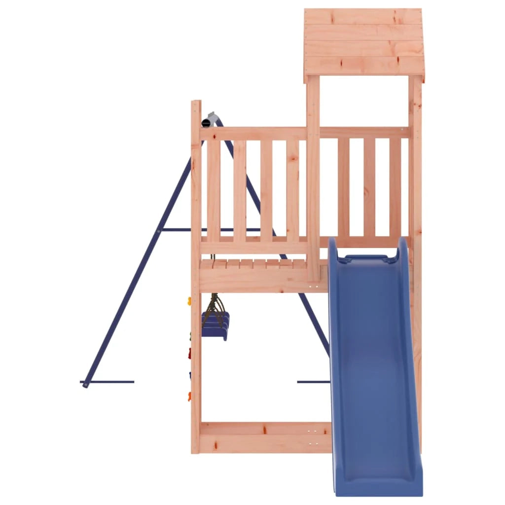 Area giochi all'aperto con altalene scivolo e robuste strutture per arrampicarsi  giochi da giardino 495 x 186 x 214 cm legno massello di abete Douglas 02_0004974