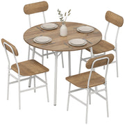 Set tavolo da pranzo con 4 sedie ¨C Xylo ¨C telaio metallo, legno naturale