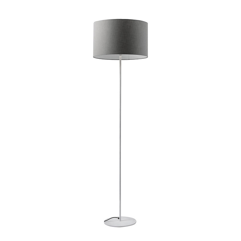Vivien Piantana Bianca - Lampada da Terra con Paralume Cilindrico Antracite, Attacco E27, Potenza 75W, Grado IP20, Altezza 48cm - Rossini