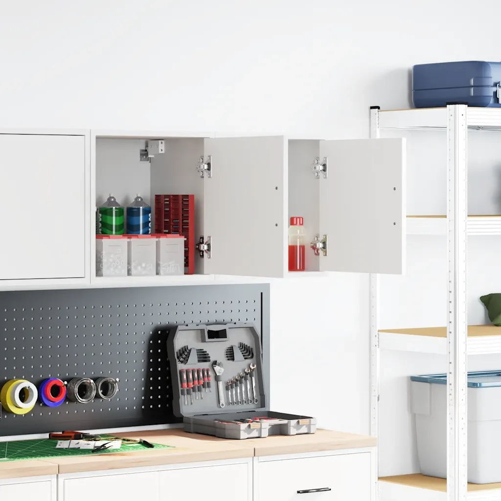 Pensili per Garage 2 pz Bianco in Legno Multistrato CFW1847361