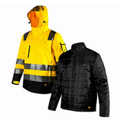 Giacca Alta Visibilità Impermeabile 2 In 1 - Giubbetto Interno Staccabile In Oxford 140 g, Cappuccio Removibile Giacca Da Lavoro HV - YELLOW TG. XXXL