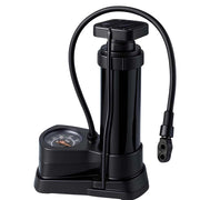 Mini pompa a pedale manuale 24 cm in alluminio con manometro integrato Nero Avizar