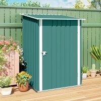 Casetta da Giardino Porta Attrezzi in Acciaio Galvanizzato e Porta, 100x103x160cm, Verde