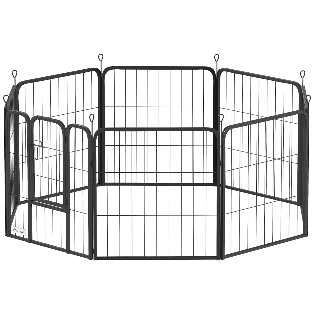 Recinto per Cani 8 Pannelli Modulabile Pieghevole ¨C zephmum ¨C Nero 60 cm