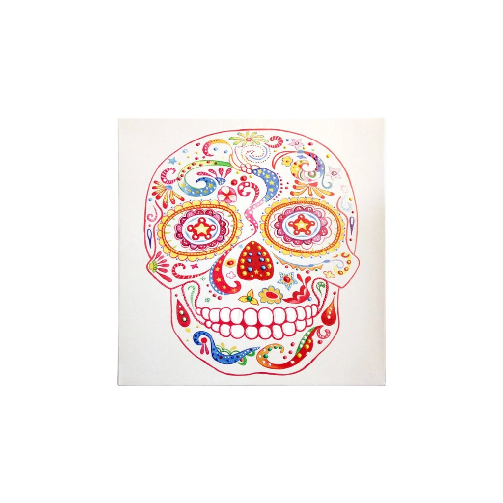 Quadro dipinto a mano Skull in acrilico su tela 90x90