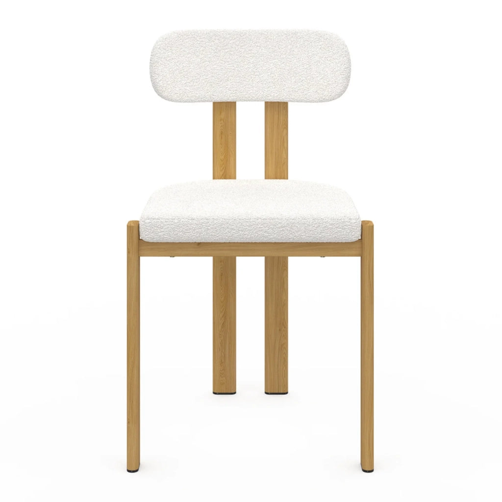 IDMarket - Set di 4 sedie da pranzo ESMA in metallo effetto legno e tessuto bouclette