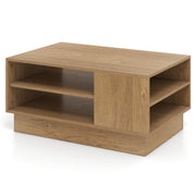 Tavolino da caffè rettangolare multifunzionale 86 x 56 x 41 cm con pratico contenitore e moderna finitura in legno naturale 20_0013790