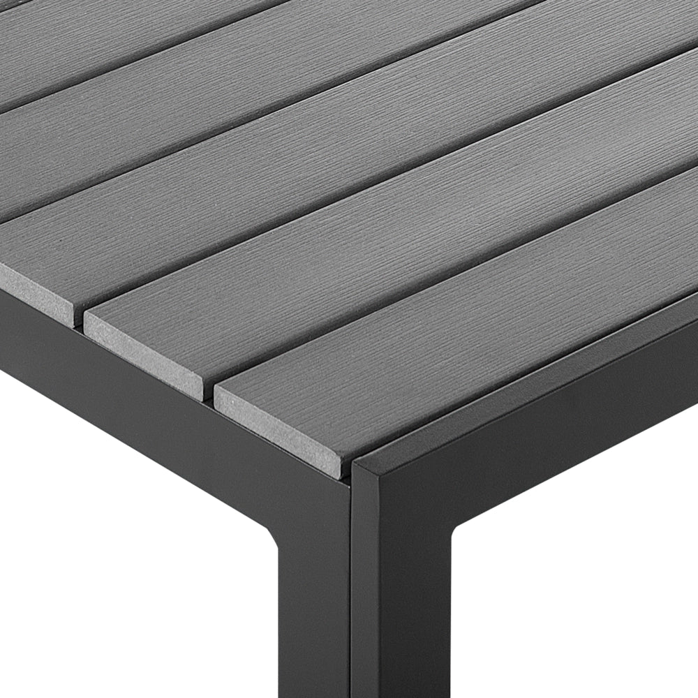 Set da pranzo da giardino in 7 pezzi in alluminio grigio e Nero 6 sedie resistenti agli agenti atmosferici